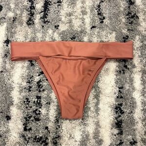 Height Cheeky High Leg Bikini Bottoms Size Large Dusty Rose